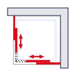 Schulte ExpressPlus Eckeinstieg Variabel Sunny80-90 X 80-90 X 180 Cm 4-teilig -Badezimmerbedarf Geschäft 060991064715 2053 064715 6