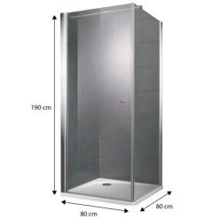 Schulte Duschkabine Drehtür Mit Seitenwand Youngline 190 Cm X 80 Cm -Badezimmerbedarf Geschäft 157915 1