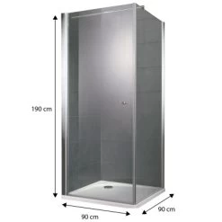 Schulte Duschkabine Drehtür Mit Seitenwand Youngline 190 Cm X 90 Cm -Badezimmerbedarf Geschäft 157915 1884 2