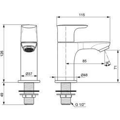 Ideal Standard Standventil Connect Air Chrom -Badezimmerbedarf Geschäft 188411 3049 4