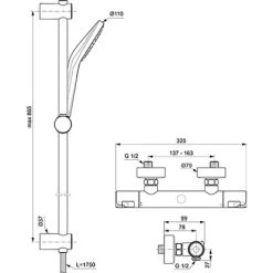 Ideal Standard Duschsystem Ceratherm T50 Aufputz Brausestange 900 Mm Chrom 17 Ideal Standard Duschsystem Ceratherm T50 Aufputz Brausestange 900 Mm Chrom -Badezimmerbedarf Geschäft 189293 3049 9