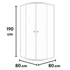 Baliv Duschkabine DUK-80.20R 80 Cm X 80 Cm Chrom -Badezimmerbedarf Geschäft 250312107720 VM01 190221 L