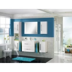 Fackelmann Glaswaschbecken 80,5 Cm Lugano Weiß -Badezimmerbedarf Geschäft 262015 picture 2 1