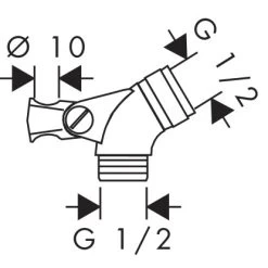 Hansgrohe Brausestangen Gelenkstück Für Unica Chrom -Badezimmerbedarf Geschäft 310813 2744 2