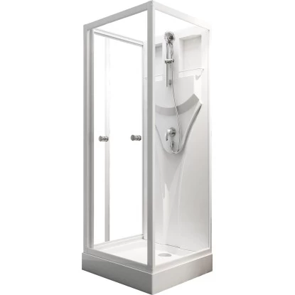 Schulte Komplettduschkabine Juist Mit Schiebetür Weiß 190x80x80 Cm 2 Schulte Komplettduschkabine Juist Mit Schiebetür Weiß 190x80x80 Cm – Bild 2