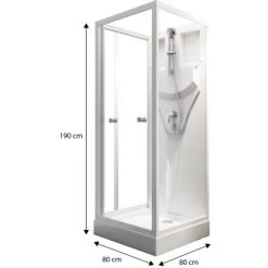 Schulte Komplettduschkabine Juist Mit Schiebetür Weiß 190x80x80 Cm 5 Schulte Komplettduschkabine Juist Mit Schiebetür Weiß 190x80x80 Cm -Badezimmerbedarf Geschäft 32020 2053 4060991009730 1 4
