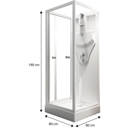 Schulte Komplettduschkabine Juist Mit Schiebetür Weiß 190x80x80 Cm 3 Schulte Komplettduschkabine Juist Mit Schiebetür Weiß 190x80x80 Cm – Bild 3