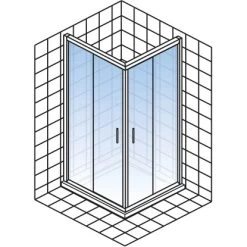 Schulte ExpressPlus Eckeinstieg 4-tlg. Kristall/Trend Chromoptik 90x90x185cm -Badezimmerbedarf Geschäft 32020 2053 4060991038174 5