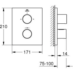 Grohe Thermostat Grotherm F Chrom Mit Integrierter 2-Wege-Umstellung -Badezimmerbedarf Geschäft 4005176898280 4520 3