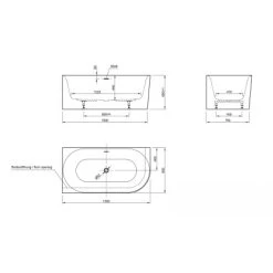 Ottofond Badewanne Mince Corner XS Rechts 155 Cm X 80 Cm Weiß -Badezimmerbedarf Geschäft 4005489137007 3209 S 04