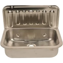 Sanitop-Wingenroth Ausgussbecken Edelstahl 50 Cm Chrom -Badezimmerbedarf Geschäft 4006596042161 2177 3