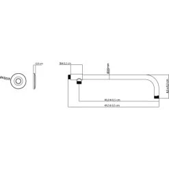 AquaSu Brausearm Soma Für Kopfbrause 50 Cm, Chrom