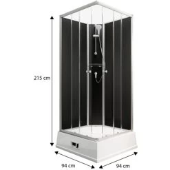 Schulte Komplettduschkabine Korfu II Mit Boiler Pumpe Alu-Natur Schwarz -Badezimmerbedarf Geschäft 4060991009808 2053 3 1