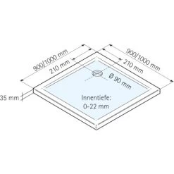 Schulte Duschwanne Eckig Extra-flach Mineralguss 100 X 100 Cm -Badezimmerbedarf Geschäft 4060991011986 2053 5