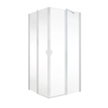 Schulte Sunny Eckeinstieg 4-tlg. Mit Drehtüren 80 X 80 X 180 Cm Weiß 2 Schulte Sunny Eckeinstieg 4-tlg. Mit Drehtüren 80 X 80 X 180 Cm Weiß – Bild 2