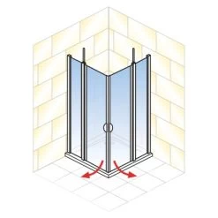 Schulte Sunny Eckeinstieg 4-tlg. Mit Drehtüren 80 X 80 X 180 Cm Weiß 8 Schulte Sunny Eckeinstieg 4-tlg. Mit Drehtüren 80 X 80 X 180 Cm Weiß -Badezimmerbedarf Geschäft 4060991013805 5