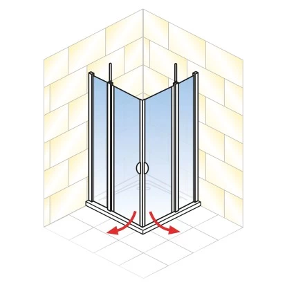 Schulte Sunny Eckeinstieg 4-tlg. Mit Drehtüren 80 X 80 X 180 Cm Weiß 4 Schulte Sunny Eckeinstieg 4-tlg. Mit Drehtüren 80 X 80 X 180 Cm Weiß – Bild 4