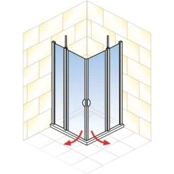 Schulte Eckeinstieg 4-teilig Sunny Alpinweiß Echtglas Klar Hell 180 Cm X 90 Cm -Badezimmerbedarf Geschäft 4060991013836 2053 AI 01