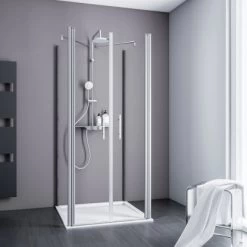 Schulte Pendeltür Als U-Kabine Alexa Style 2.0 Alu-Natur 192 Cm X 80 Cm