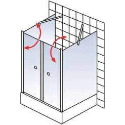Schulte Pendeltür Als U-Kabine Alexa Style 2.0 Alu-Natur 192 Cm X 80 Cm -Badezimmerbedarf Geschäft 4060991018633 2053 AI 03