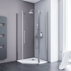 Schulte Fünfeckdusche Mit Drehtür Alexa Style 2.0 Chromoptik BxHxT 90x90x192 Cm