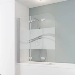 Schulte Badewannenaufsatz 3-tlg. Alu Natur Dekor Liane 140 X 125 Cm