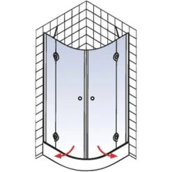 Schulte Runddusche Mit Drehtüren MasterClass BxTxH 80 X 80 X 200 Cm -Badezimmerbedarf Geschäft 4060991028076 2053 04