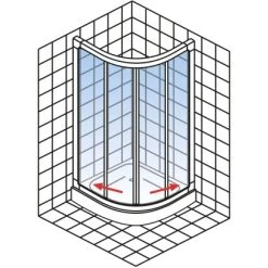 Schulte ExpressPlus Runddusche Kristall/Trend Inkl. Duschwanne 80x80cm -Badezimmerbedarf Geschäft 4060991038143 2053 5