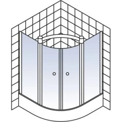 Schulte ExpressPlus Runddusche Garant 4-tlg. Alu-Natur Radius 55cm -Badezimmerbedarf Geschäft 4060991038679 2053 5