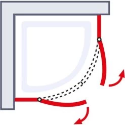 Schulte ExpressPlus Runddusche Garant 4-tlg. Alu-Natur Radius 55cm -Badezimmerbedarf Geschäft 4060991038679 2053 6