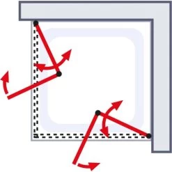 Schulte Drehfalttür Als Eckeinstieg Garant BxTxH 80 X 90 X 200 Cm -Badezimmerbedarf Geschäft 4060991046537 2053 05