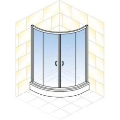Schulte ExpressPlus Runddusche Sunny Sicherheitsglas Alpinweiß 190x90x90cm -Badezimmerbedarf Geschäft 4060991051098 2053 5