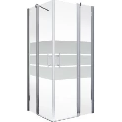 Schulte Eckeinstieg 4-tlg. Alexa Style 2.0 Alu-Natur Depoli Light 90x90x192 Cm -Badezimmerbedarf Geschäft 4060991051203 2053 2