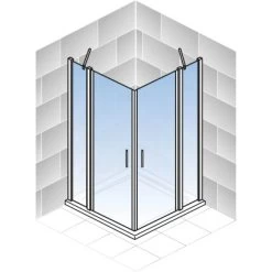 Schulte Eckeinstieg 4-tlg. Alexa Style 2.0 Alu-Natur Depoli Light 90x90x192 Cm -Badezimmerbedarf Geschäft 4060991051203 2053 5