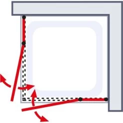 Schulte Eckeinstieg 4-tlg. Alexa Style 2.0 Alu-Natur Depoli Light 90x90x192 Cm -Badezimmerbedarf Geschäft 4060991051203 2053 6