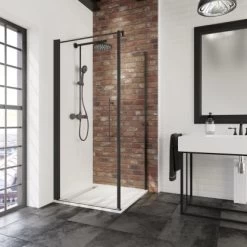 Schulte Alexa Style 2.0 Drehtür Inkl. Seitenwand BlackStyle 80 X 80 X 192cm