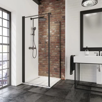 Schulte Alexa Style 2.0 Drehtür Inkl. Seitenwand BlackStyle 80 X 80 X 192cm 1 Schulte Alexa Style 2.0 Drehtür Inkl. Seitenwand BlackStyle 80 X 80 X 192cm