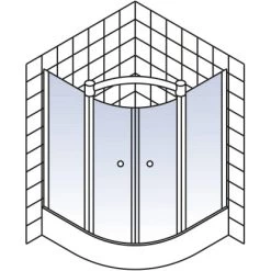 Schulte ExpressPlus Runddusche Garant Mit Duschwanne Alu Natur 200x90x90cm -Badezimmerbedarf Geschäft 4060991055966 2053 5
