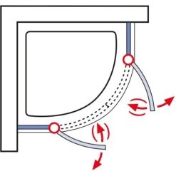 Schulte ExpressPlus Runddusche Garant Mit Duschwanne Alu Natur 200x90x90cm -Badezimmerbedarf Geschäft 4060991055966 2053 6