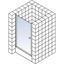 Schulte ExpressPlus Drehtür In Nische Garant Alu Natur Links 200x80cm -Badezimmerbedarf Geschäft 4060991056048 2053 5