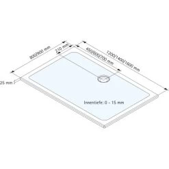 Schulte ExpressPlus Duschwanne Schulte-plan Eckig Mineralguss 80x90cm -Badezimmerbedarf Geschäft 4060991056499 2053 3