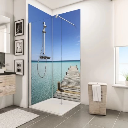 Schulte ExpressPlus DecoDesign Duschrückwand Foto über Eck Malediven 210x90x90cm 2 Schulte ExpressPlus DecoDesign Duschrückwand Foto über Eck Malediven 210x90x90cm – Bild 2