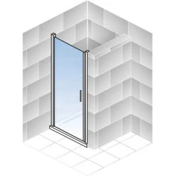 Schulte Drehtür Toura Nische Pendelbar Schwarz 200 X 100 Cm Klar Hell Anschlag L -Badezimmerbedarf Geschäft 4060991070020 2053 6