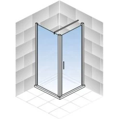 Schulte Drehtür Toura R + Seitenwand Pendelbar Schwarz 200 X 90 X 90 Cm Klar Hel -Badezimmerbedarf Geschäft 4060991070051 2053 5