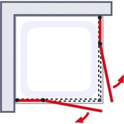 Schulte Eckeinstieg 4-tlg. Toura Pendelbar Schwarz 200 X 90 X 90 Cm Klar Hell -Badezimmerbedarf Geschäft 4060991070129 2053 5