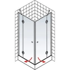 Schulte Eckeinstieg 4-tlg. Toura Pendelbar Schwarz 200 X 90 X 90 Cm Klar Hell -Badezimmerbedarf Geschäft 4060991070129 2053 6