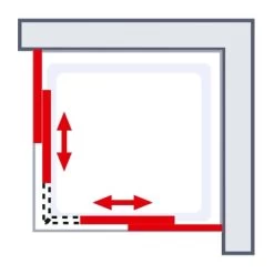 Schulte Eckeinstieg Mit Schiebetüren Sunny 180 Cm X 75-90 Cm Silber Klarglas -Badezimmerbedarf Geschäft 4060991070228 2053 AI 02
