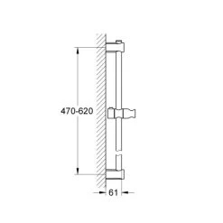 Grohe QuickFix Duschstange Vitalio Universal 60 Cm Chrom -Badezimmerbedarf Geschäft 407091 4520 GroheBrausen 3