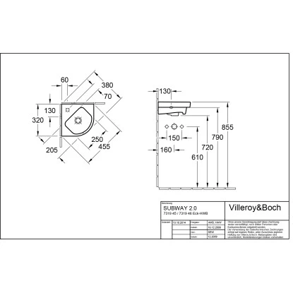 Villeroy & Boch Eck-Handwaschbecken Subway 2.0 32cm StarWhite Mit HL U. ÜL CPlus 2 Villeroy & Boch Eck-Handwaschbecken Subway 2.0 32cm StarWhite Mit HL U. ÜL CPlus – Bild 2