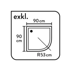 Baliv Duschkabine DUK-90.50R 90 Cm X 90 Cm Chrom -Badezimmerbedarf Geschäft 4250312107805 WEB03 270521